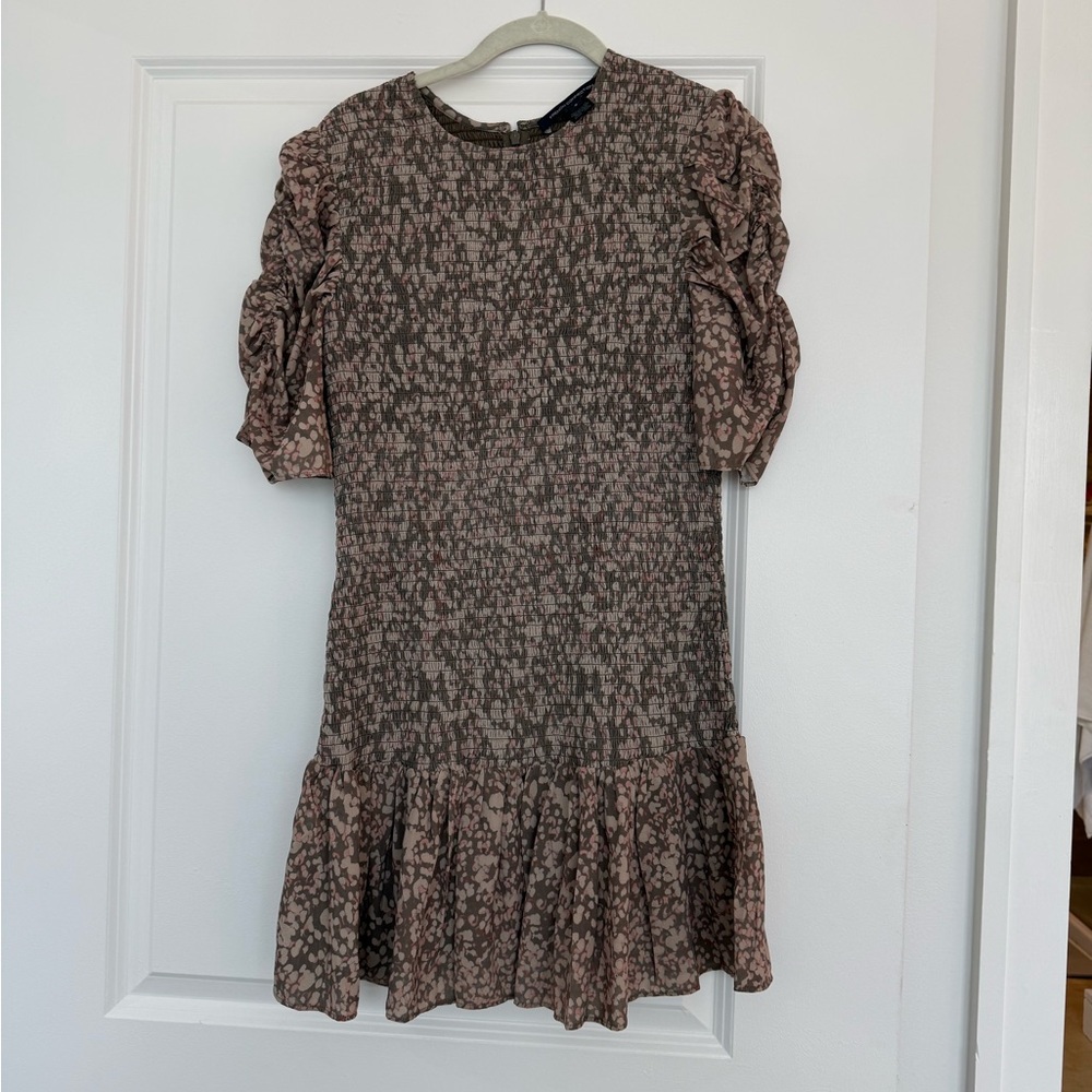 French Connection Dusty Pink and Brown Mini Dress